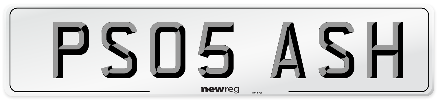 PS05 ASH Number Plate from New Reg